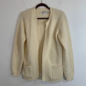 LeRoy Knitting Vintage Granny Core Open Front Women’s Size M Sweater Cardigan